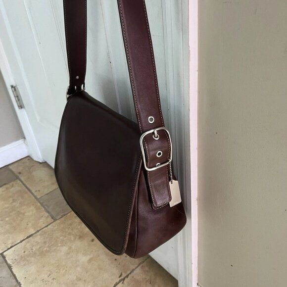 Coach Vintage Messenger Front Flap Bag Brown 9332 Sig Lining Nickel Hdw 🌻 - Picture 1 of 9
